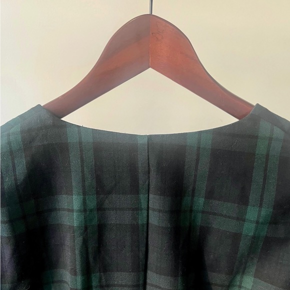 MNG Casual Green Plaid V-neck Dress - Picture 5 of 8